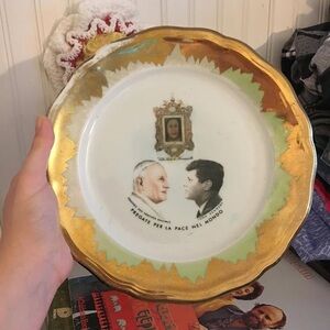 JFK and Pope P A U L XXIII commemorative plate
